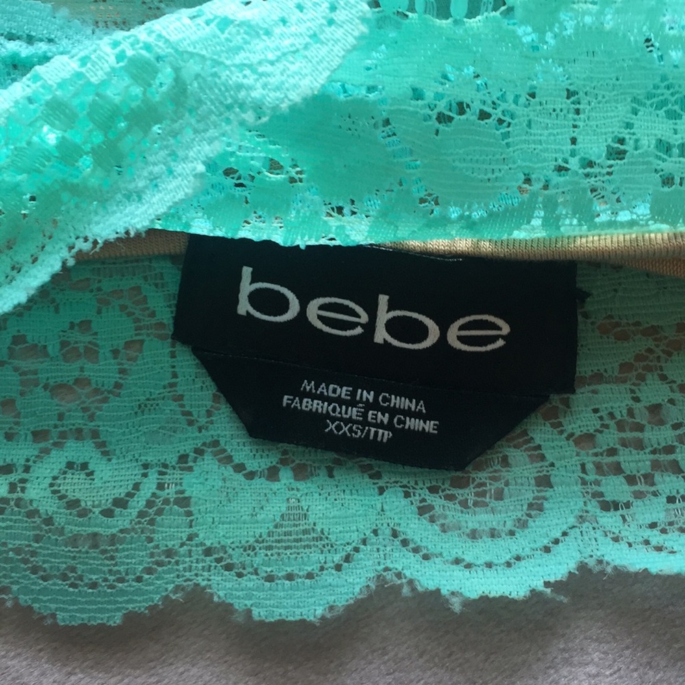 Juniors Bebe dress sz xxs mint color - Picture 5 of 6